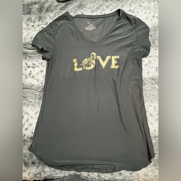 Women's gray Love Graphic Tee - Picture 1 of 4